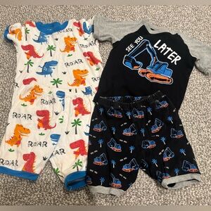 Boys Pajama Sets - Dinosaur and Excavator Designs